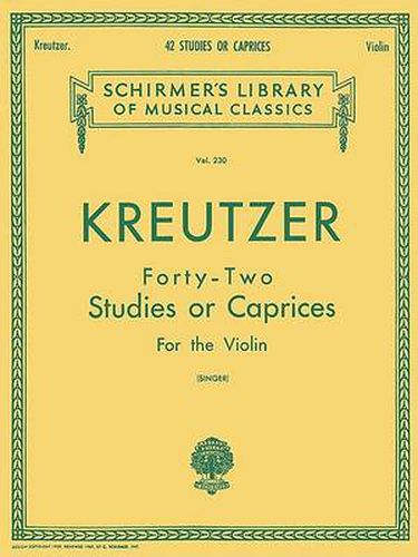 Cover image for Kreutzer - 42 Studies or Caprices