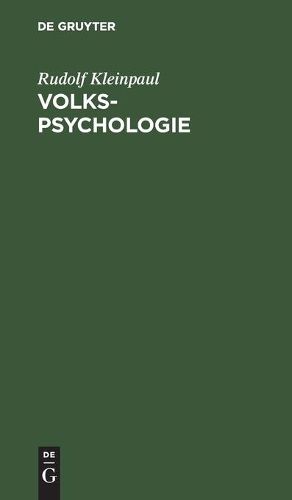 Cover image for Volkspsychologie: Das Seelenleben Im Spiegel Der Sprache