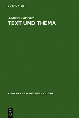 Cover image for Text und Thema
