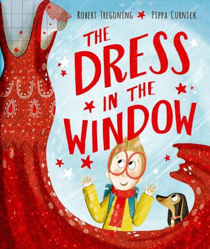 Cover image for The Dress in the Window - A joyful LGBTQ+ picture book about self-expression, identity and finding the courage to be yourself