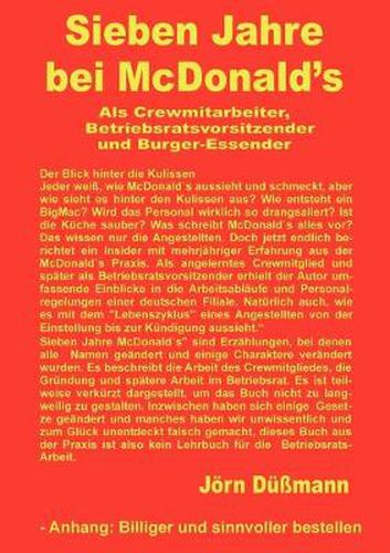 Cover image for Sieben Jahre bei McDonald's