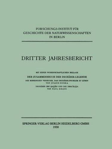 Dritter Jahresbericht: Mit Einer Wissenschaftlichen Beilage. Der Zusammenbruch Der Dsch&#257;bir-Legende