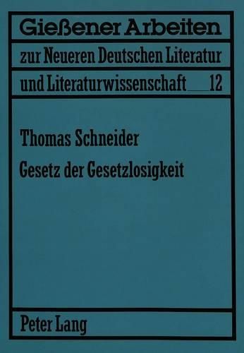Cover image for Gesetz Der Gesetzlosigkeit: Das Enjambement Im Sonett