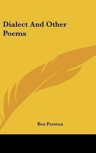 Cover image for Dialect and Other Poems