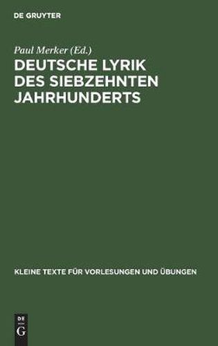 Deutsche Lyrik Des Siebzehnten Jahrhunderts: In Auswahl