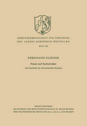 Cover image for Notare Und Stadtschreiber: Zur Geschichte Des Schweizerischen Notariats