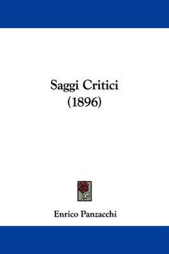 Cover image for Saggi Critici (1896)