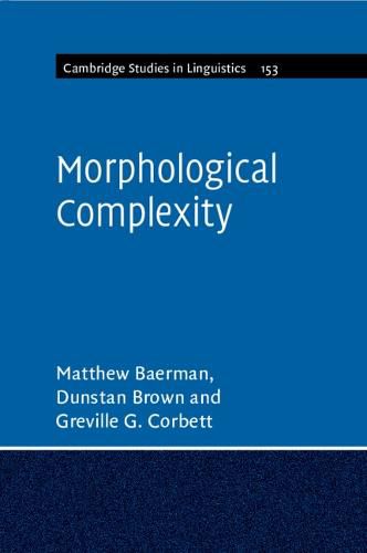 Cover image for Morphological Complexity