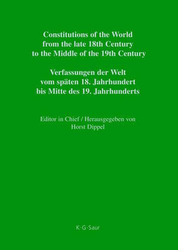 Constitutional Documents of Belgium, Luxembourg and the Netherlands 1789-1848