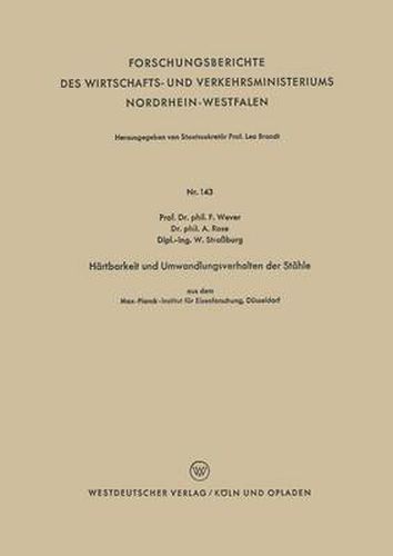 Cover image for Hartbarkeit Und Umwandlungsverhalten Der Stahle