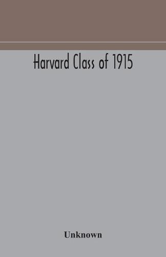 Cover image for Harvard Class of 1915