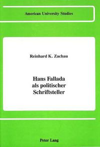 Cover image for Hans Fallada als Politischer Schriftsteller