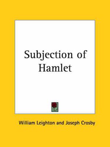 Cover image for Subjection of Hamlet (1882)