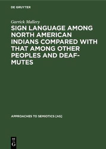 Cover image for Sign language among North American Indians compared with that among other peoples and deaf-mutes