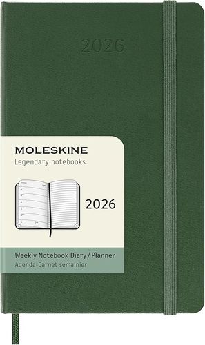 Cover image for Myrtle Green Hardback Pocket Weekly Notebook 2026 Moleskine Diary