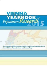 Cover image for Vienna Yearbook of Population Research / Vienna Yearbook of Population Research 2015: Special Issue on Demographic Differential Vulnerabilitiy to Climate-Related Disasters