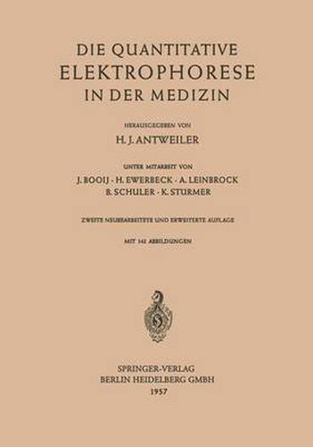 Cover image for Die Quantitative Elektrophorese in Der Medizin