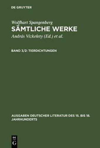 Cover image for Samtliche Werke, Band 3/2, Tierdichtungen