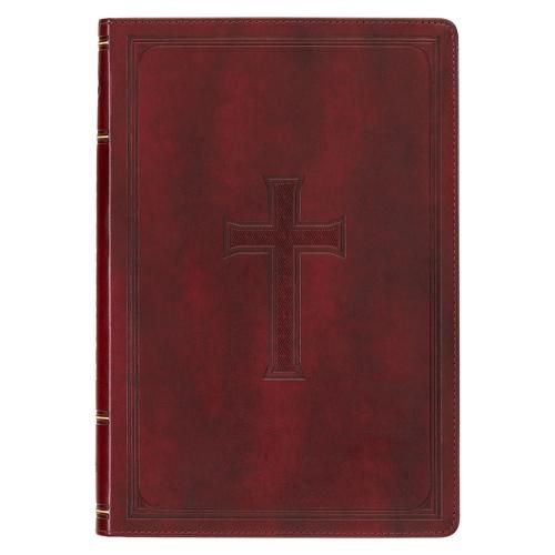 Cover image for KJV Holy Bible, Thinline Large Print Faux Leather Red Letter Edition - Thumb Index & Ribbon Marker, King James Version, Burgundy