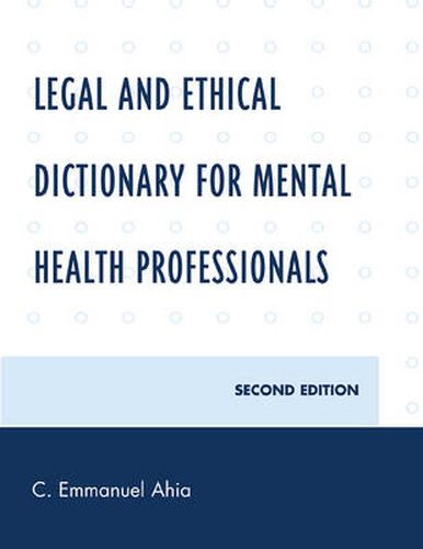 Cover image for Legal and Ethical Dictionary for Mental Health Professionals