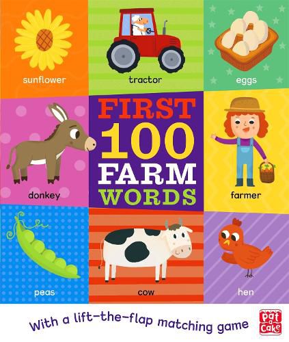 First 100 Farm Words: A board book with a lift-the-flap matching game