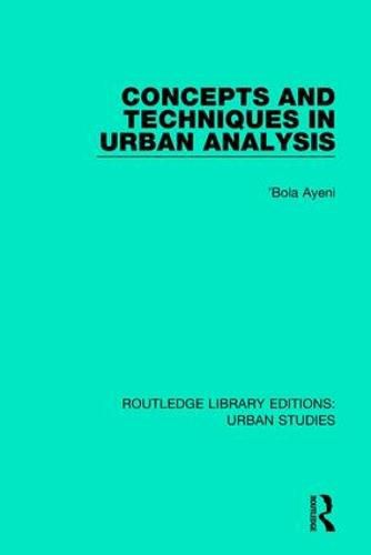 Cover image for Concepts and Techniques in Urban Analysis