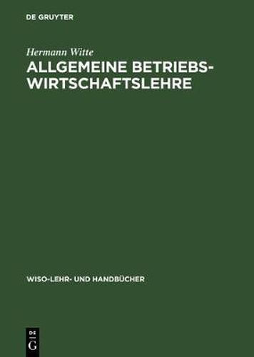 Cover image for Allgemeine Betriebswirtschaftslehre