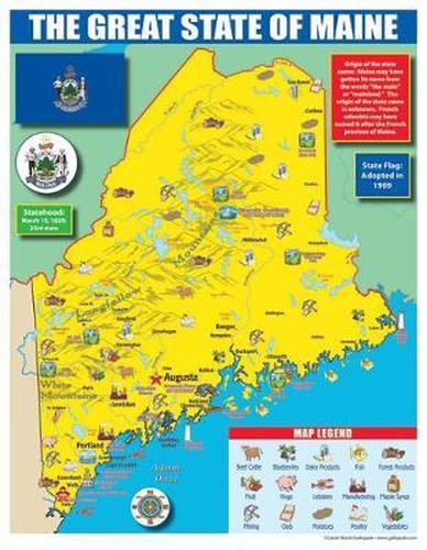 Maine State Map for Students - Pack of 30