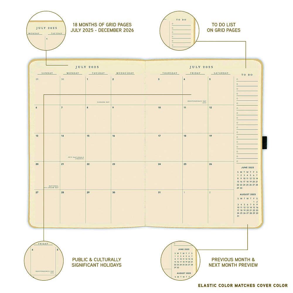 Classic Brown 6x8 Vegan Leather 2026 Planner Diary