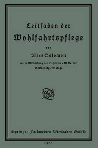 Cover image for Leitfaden Der Wohlfahrtspflege