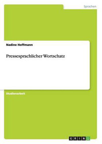 Cover image for Pressesprachlicher Wortschatz