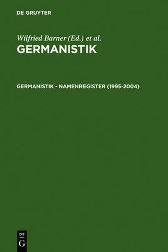 Cover image for Germanistik - Namenregister (1995-2004)