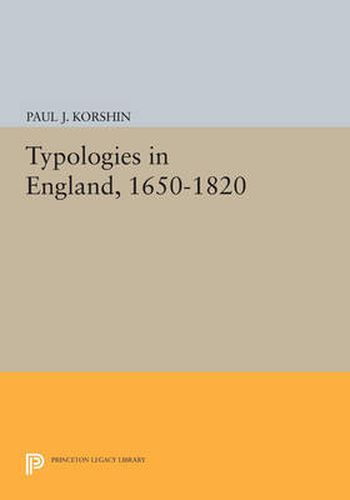 Cover image for Typologies in England, 1650-1820