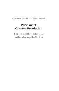 Cover image for Permanent Counter-Revolution, Role of Trotskyites in Minneapolis