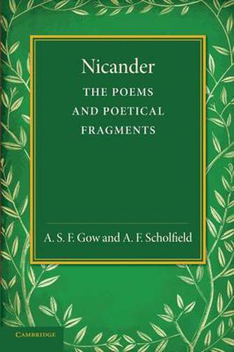 Cover image for Nicander: The Poems and Poetical Fragments