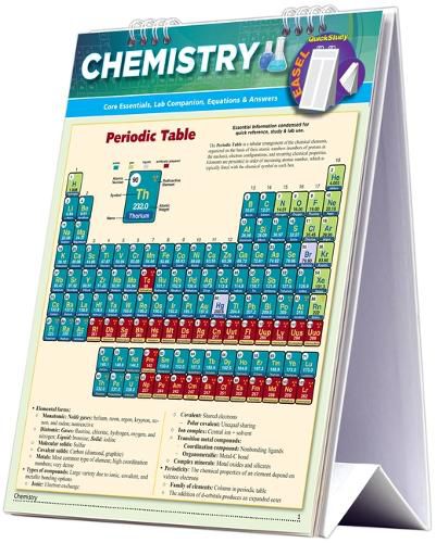 Cover image for Chemistry Easel Book: a QuickStudy Reference Tool - Core Essentials, Periodic Table, Lab Companion, Equations & Answers