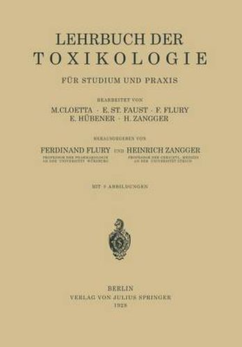 Cover image for Lehrbuch Der Toxikologie Fur Studium Und Praxis