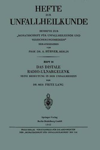 Cover image for Das Distale Radio-Ulnargelenk: Seine Bedeutung in der Unfallmedizin