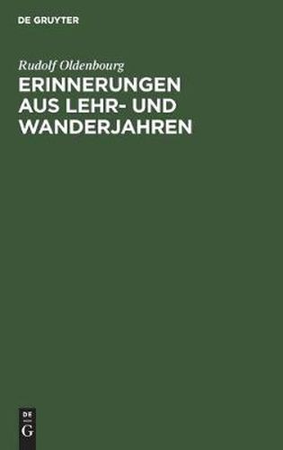 Cover image for Erinnerungen Aus Lehr- Und Wanderjahren