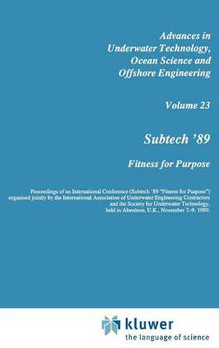 Cover image for Subtech '89: Fitness for Purpose