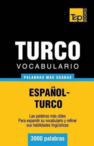 Cover image for Vocabulario espanol-turco - 3000 palabras mas usadas