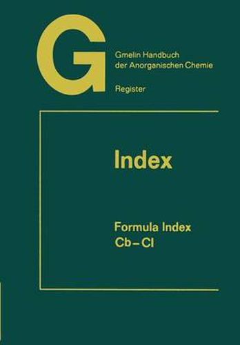 Cover image for Gmelin Handbuch der Anorganischen Chemie: Index