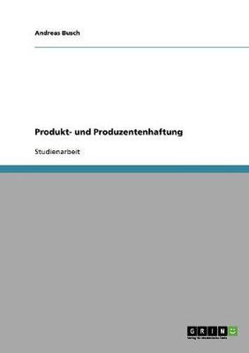 Cover image for Produkt- und Produzentenhaftung