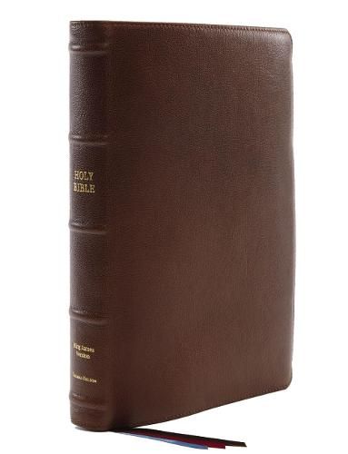 KJV Holy Bible, Giant Print Center-Column Reference Bible, Brown Premium Goatskin Leather, Premier Collection, 53,000 Cross References, Comfort Print: King James Version