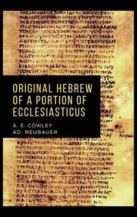 Cover image for Original Hebrew of a Portion of Ecclesiasticus