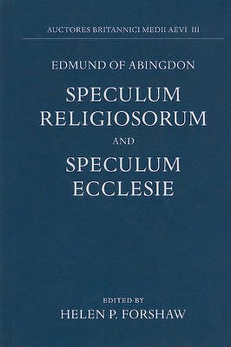 Cover image for Edmund of Abingdon: Speculum Religiosorum and Speculum Ecclesie