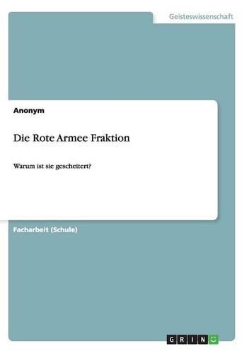 Cover image for Die Rote Armee Fraktion