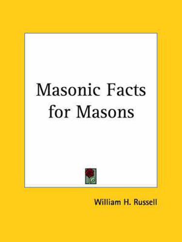 Cover image for Masonic Facts for Masons (1909)