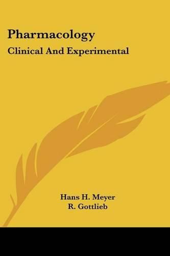 Cover image for Pharmacology: Clinical And Experimental