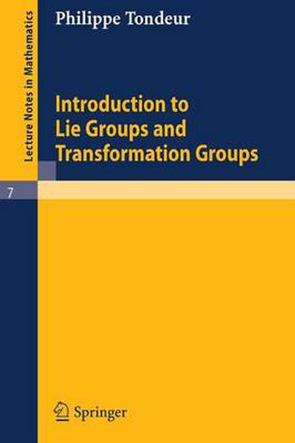 Cover image for Introduction to Lie Groups and Transformation Groups